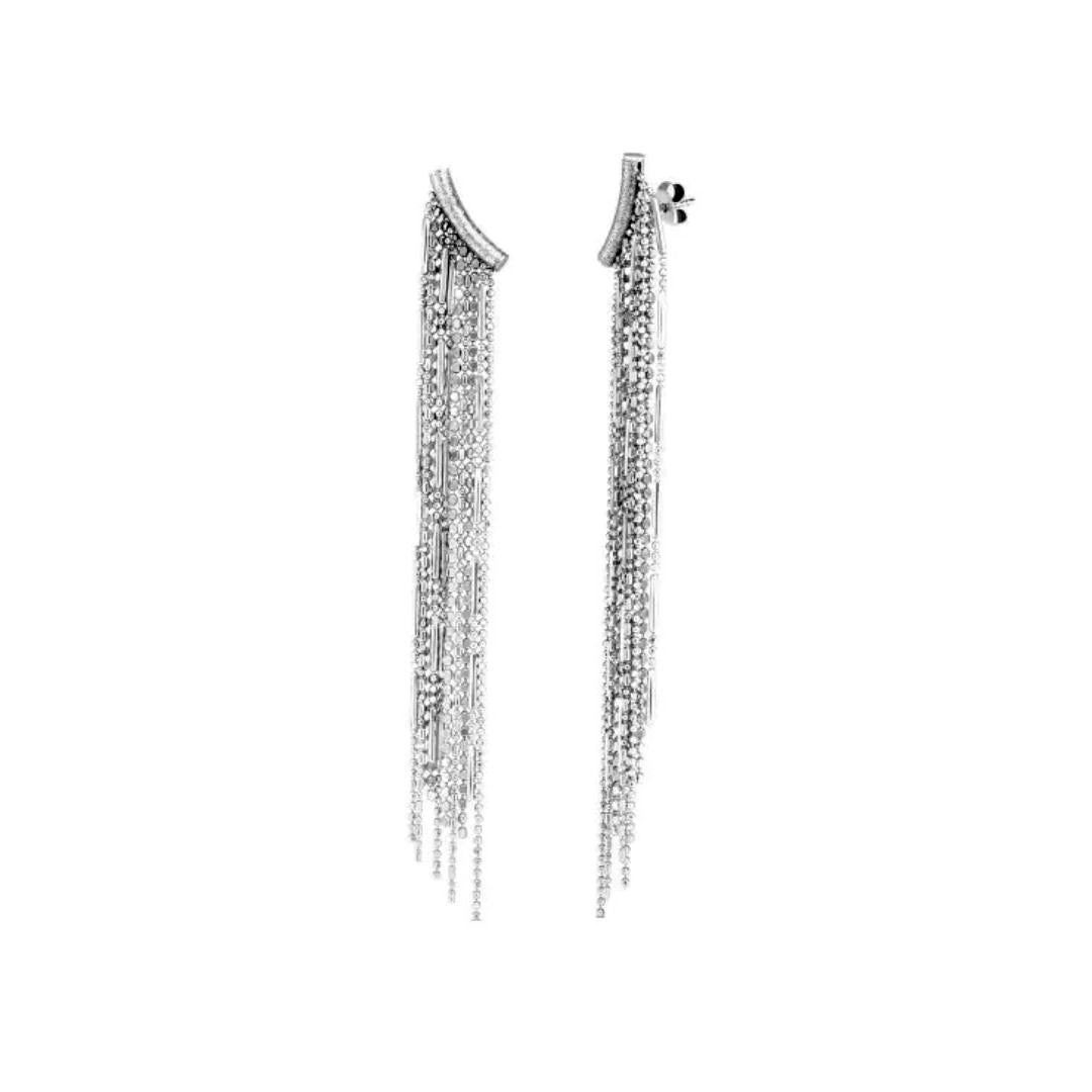 Sterling Silver Shoulder Duster Fringe Earrings