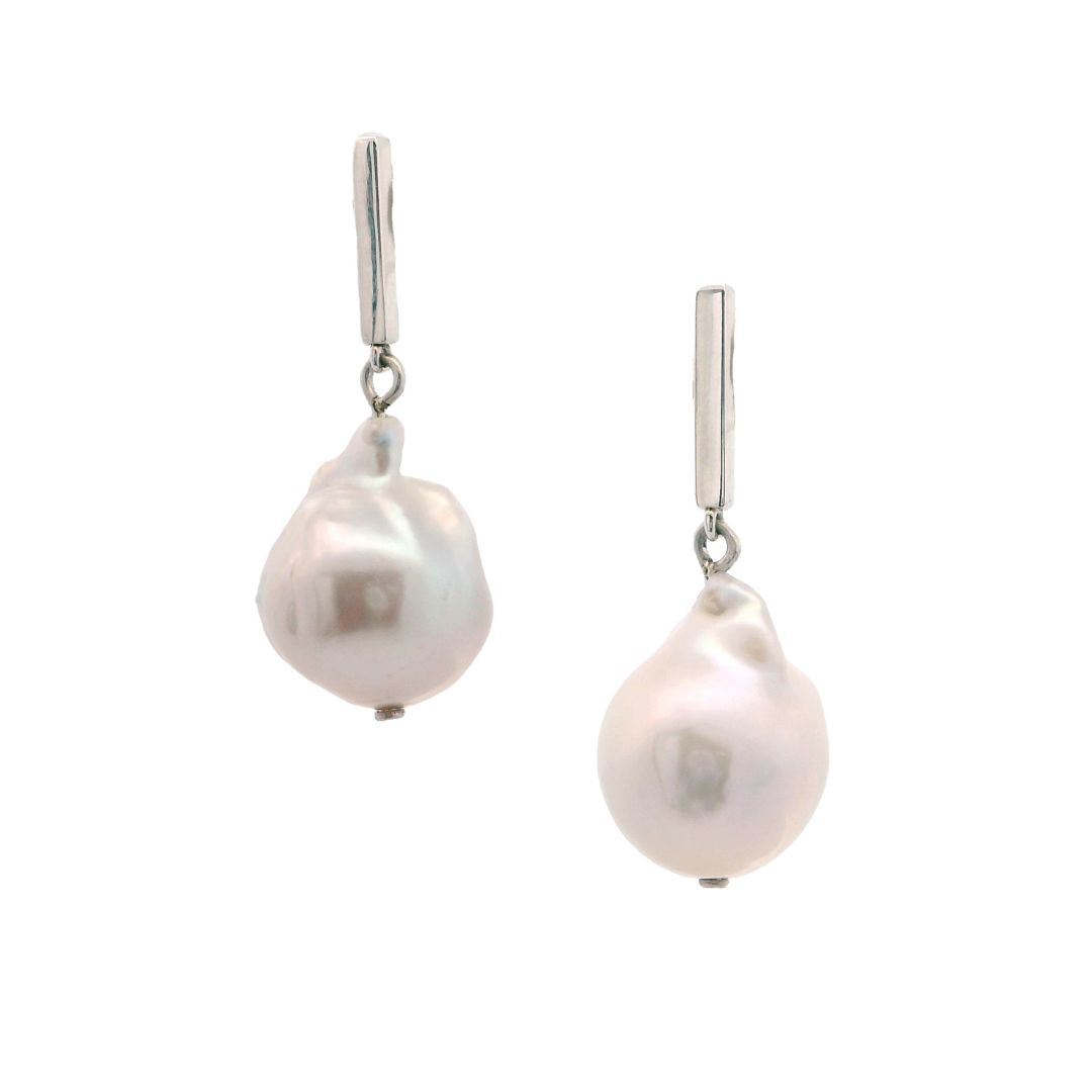 Sterling Silver Baroque Pearl Earrings