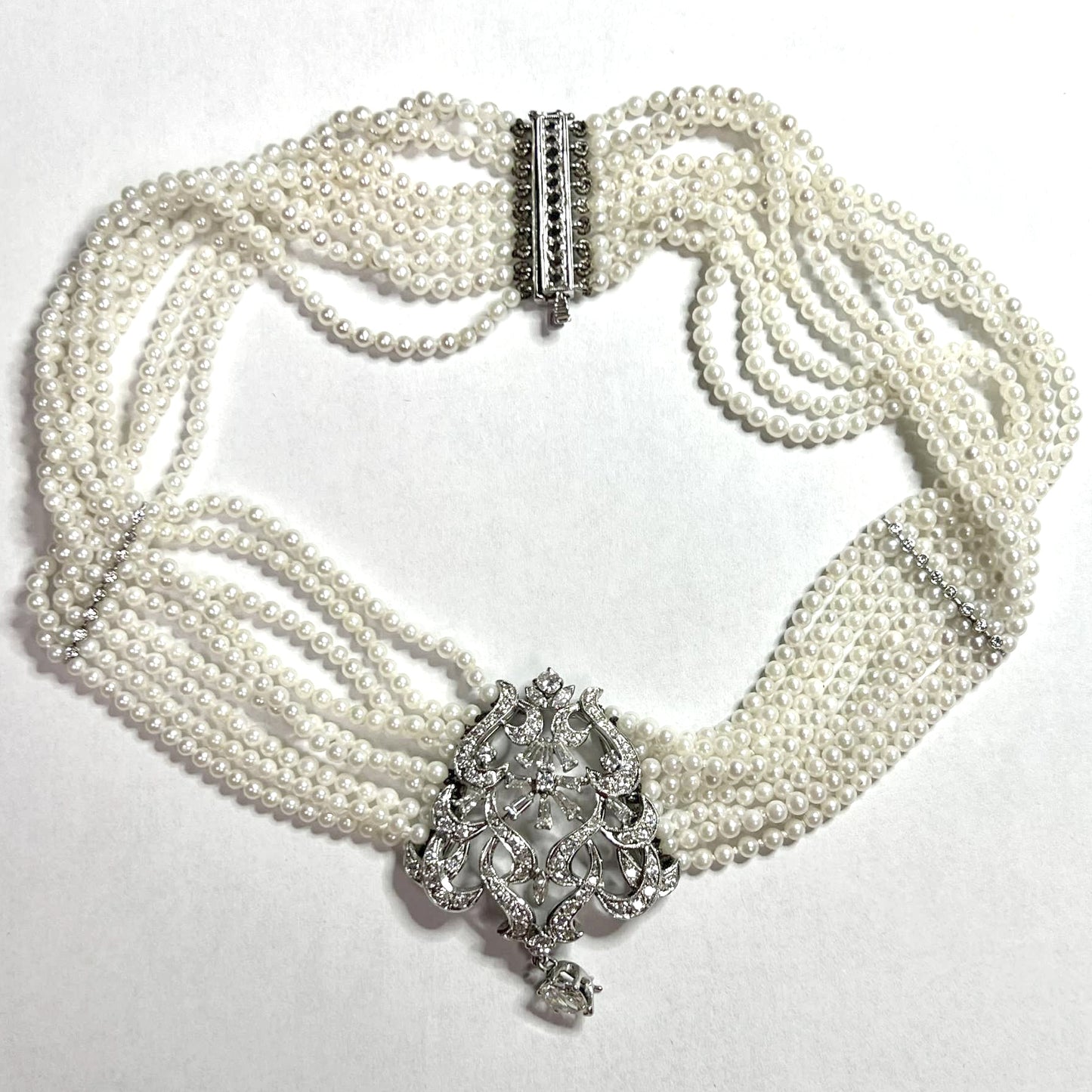 Estate Collection Diamond & Pearl Choker
