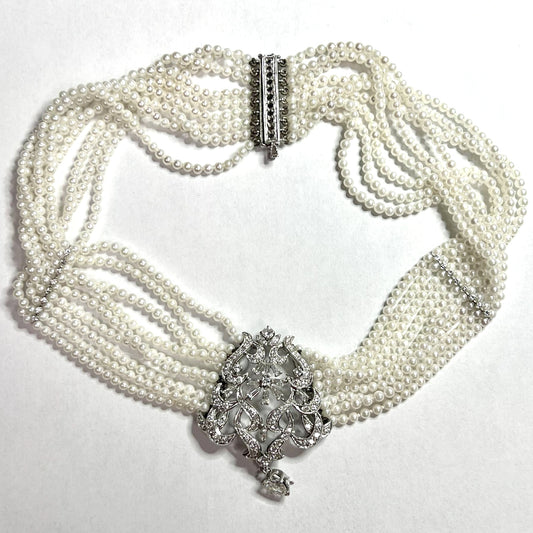 Estate Collection Diamond & Pearl Choker