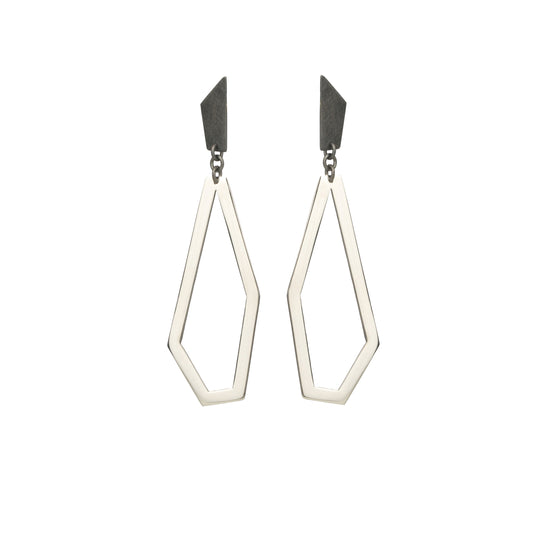 Mysterium Collection Sterling & Steel Geo Cutout Earrings