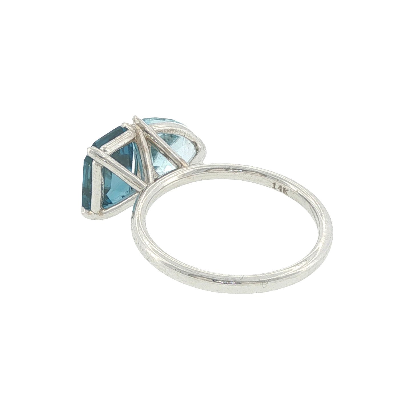 Vintage 14K White Gold Toi et Moi Topaz Ring