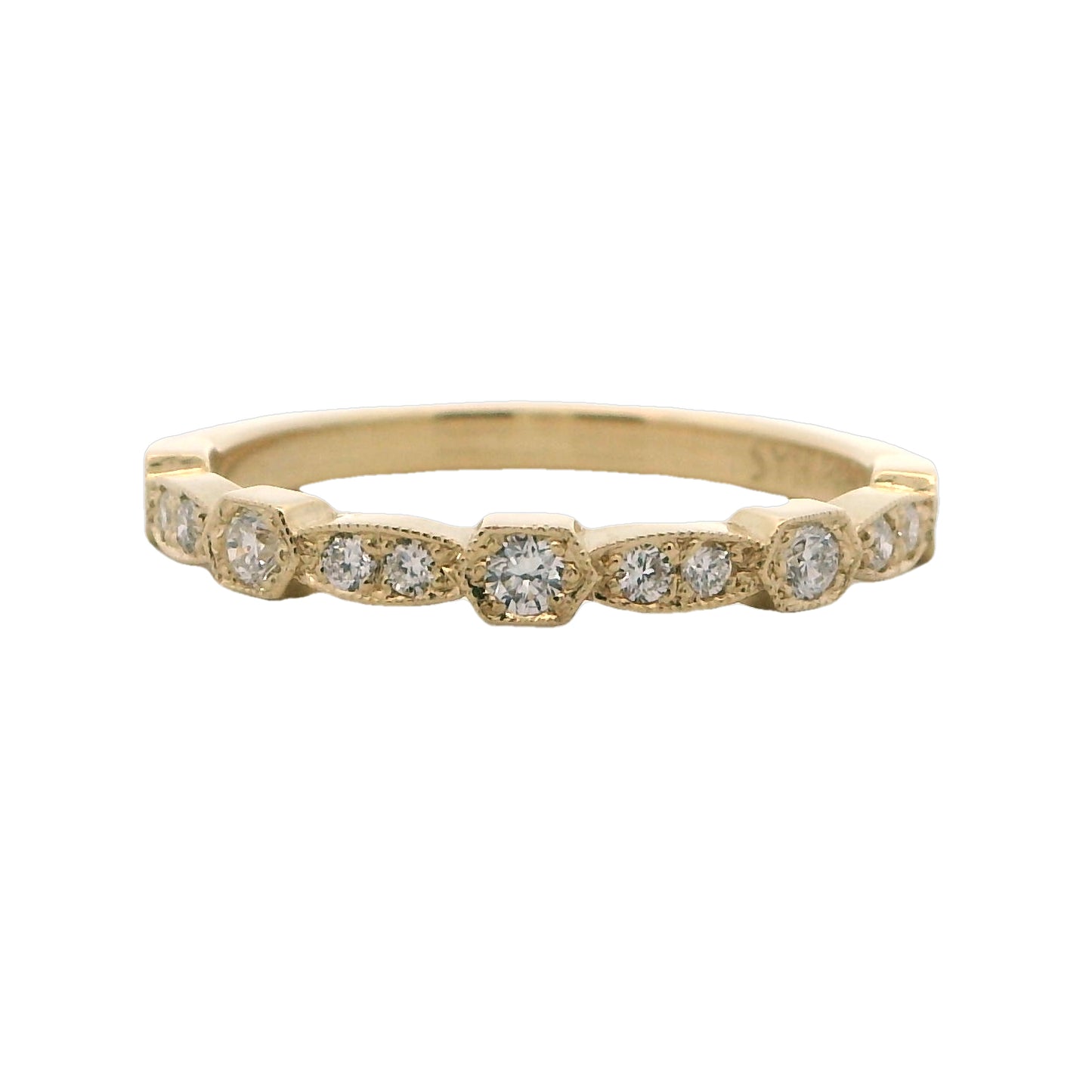 14K Yellow Gold Lab-Created Diamond Shapes Band