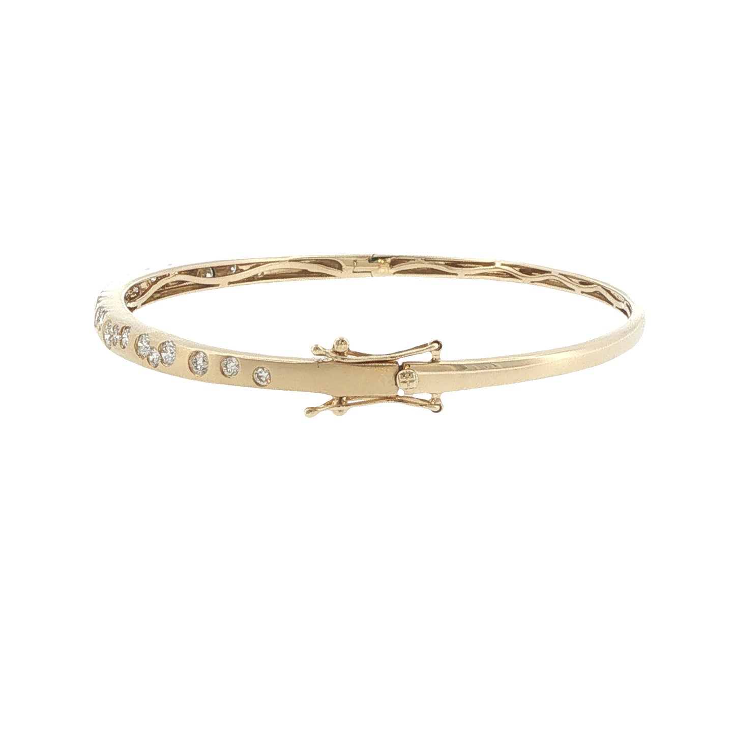 14K Yellow Gold Scatter Diamond Bangle