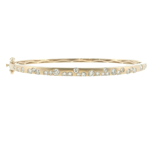 14K Yellow Gold Scatter Diamond Bangle
