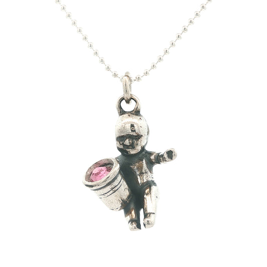 Molly McNamara Collection Birthstone Snoball King Cake Baby Necklace (October)