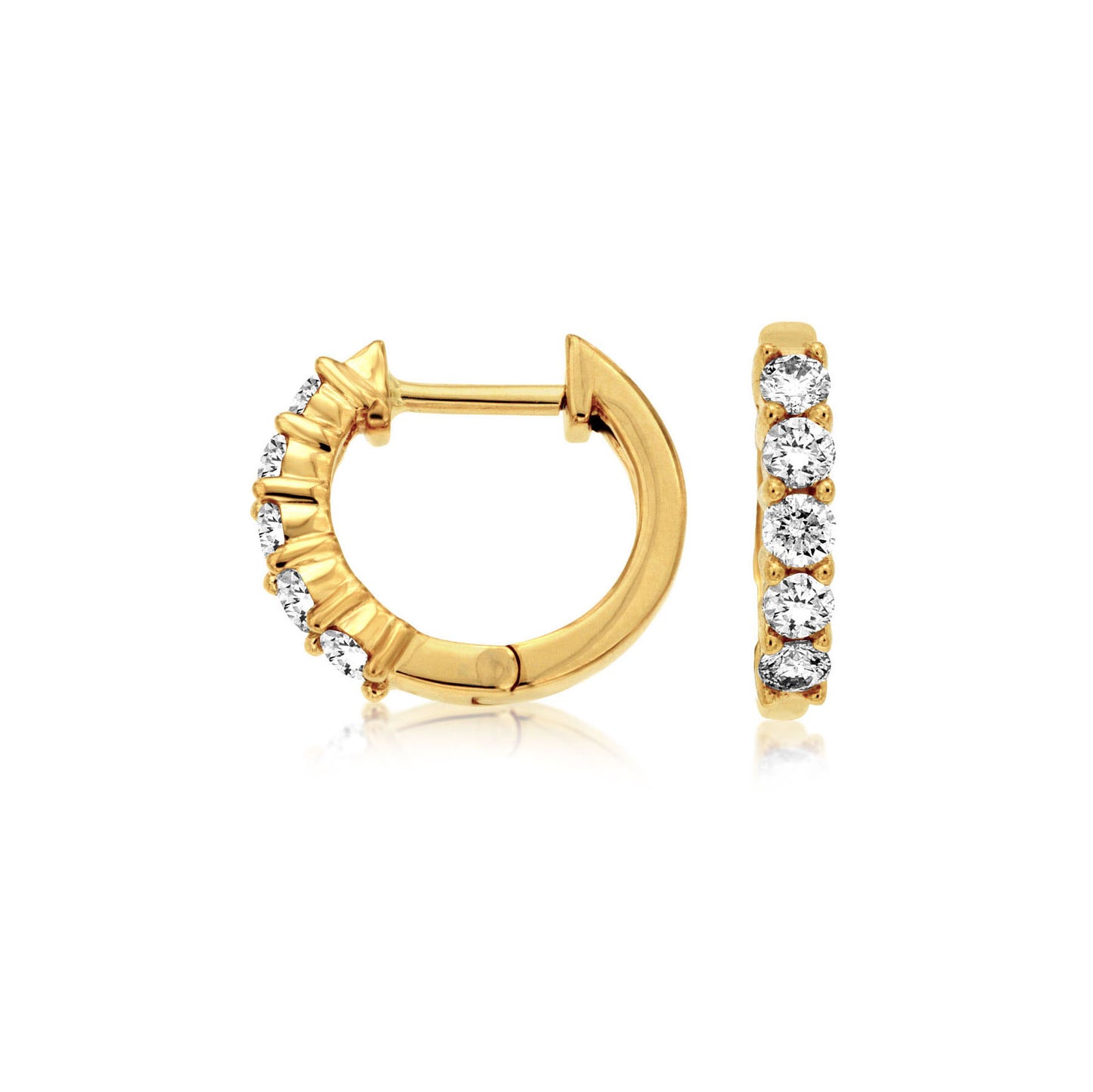 14K Yellow Gold 0.50ctw Diamond Hoop Earrings