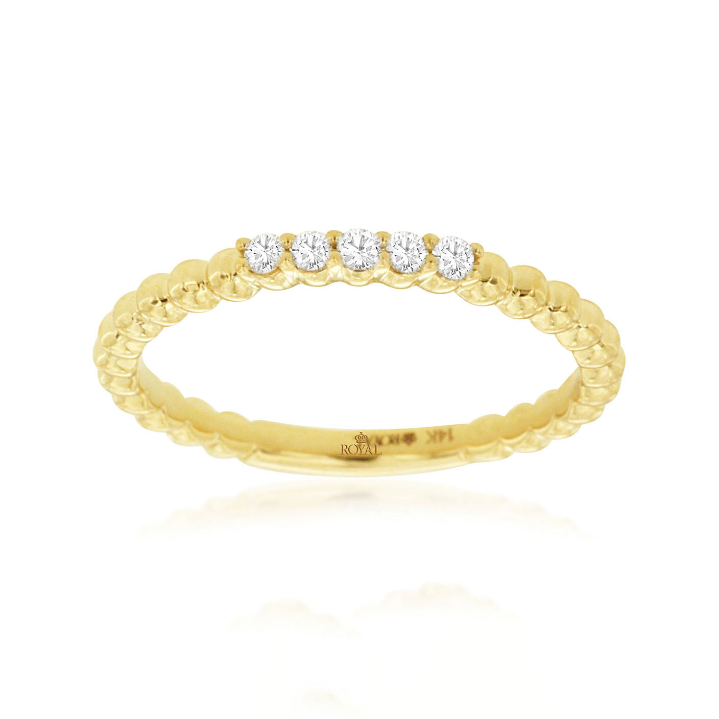 14K Yellow Gold 0.11CT Diamond Band