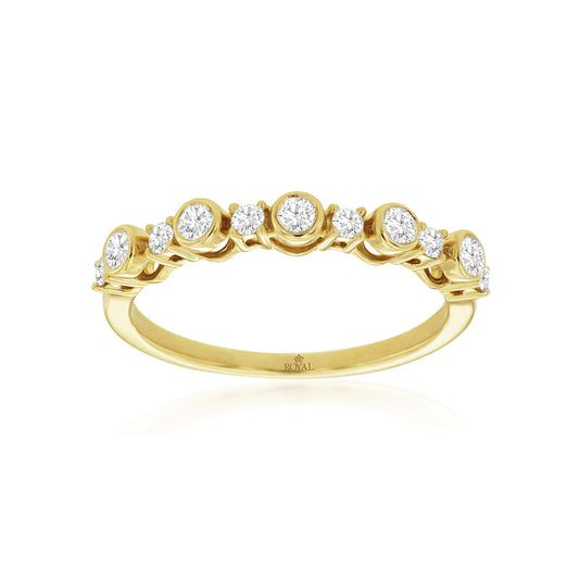 14K Yellow Gold Bezel-Set Diamond Band