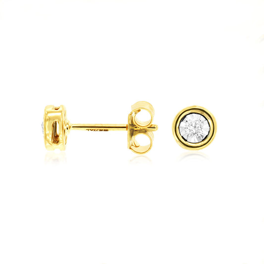 14K Yellow Gold Diamond Earrings
