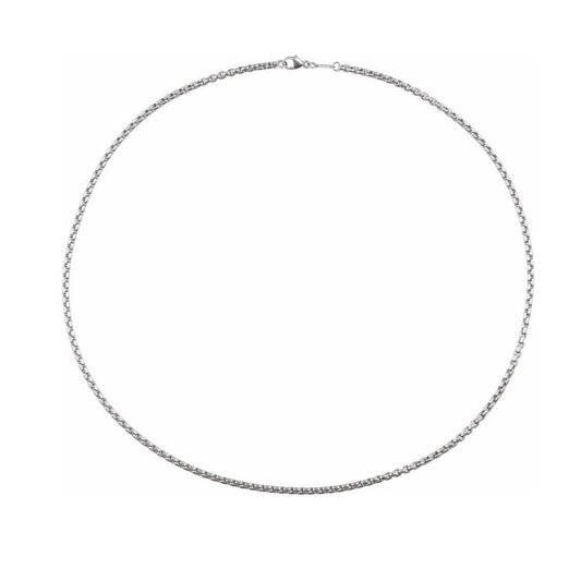 Sterling Silver 2.6mm Rounded Box Chain 24"