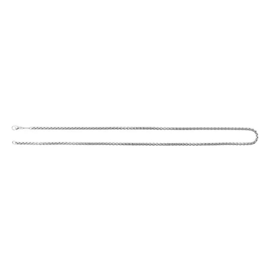 Sterling Silver 2.6mm Rounded Box Chain 24"