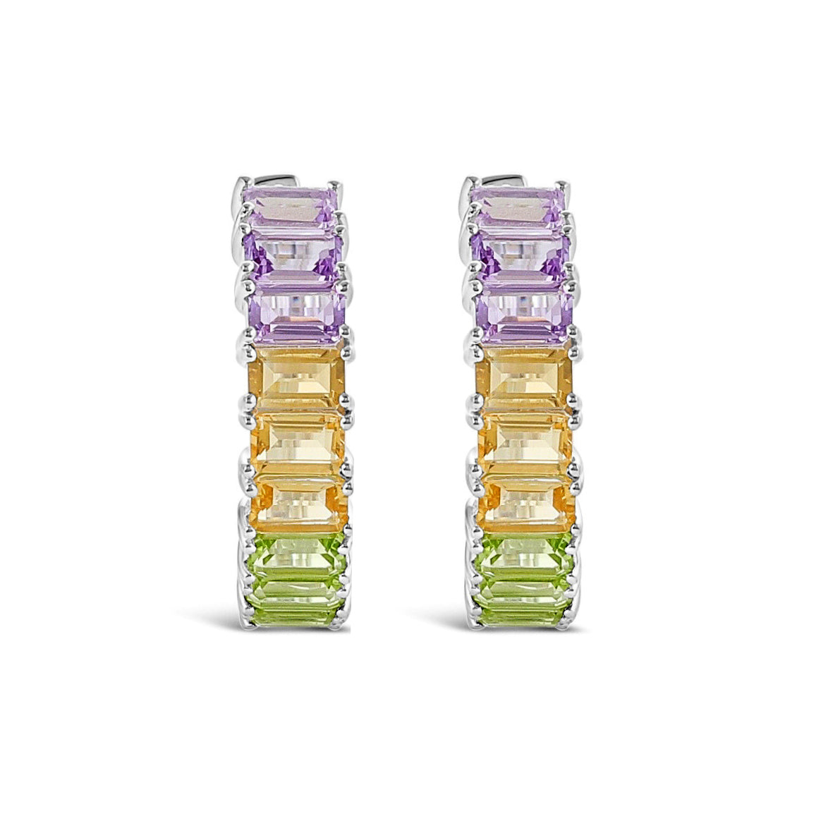 Cristy Cali Spring Carnival Semi-Precious Gemstone Hoop Earrings