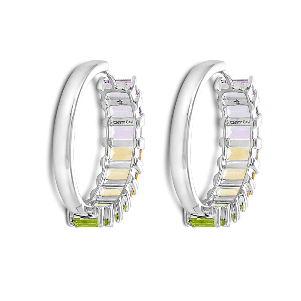 Cristy Cali Spring Carnival Semi-Precious Gemstone Hoop Earrings