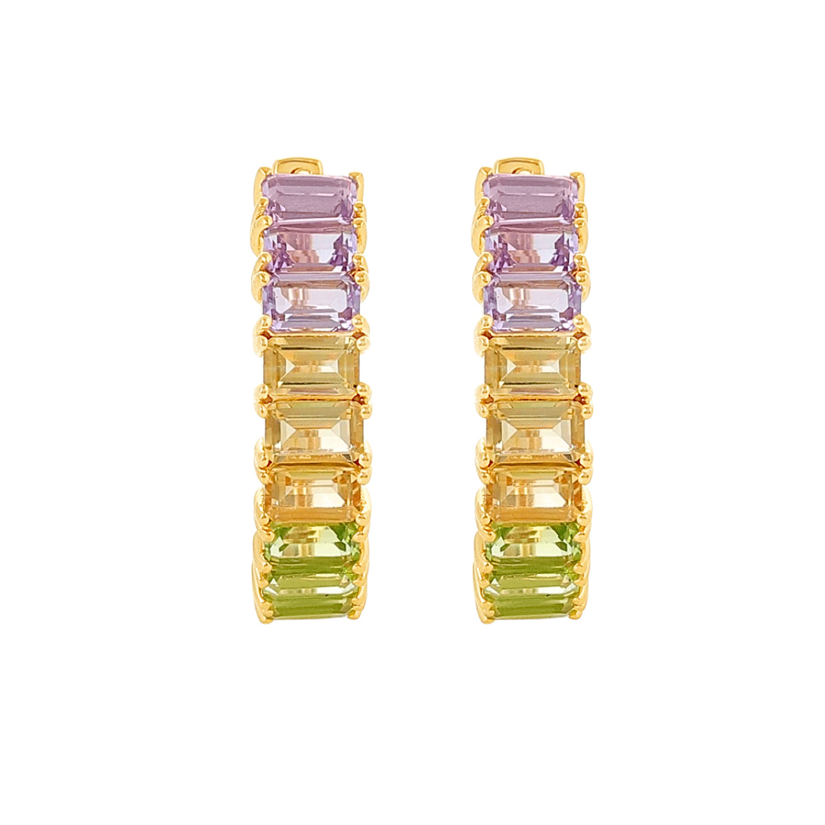 Cristy Cali Spring Carnival Semi-Precious Gemstone Hoop Earrings