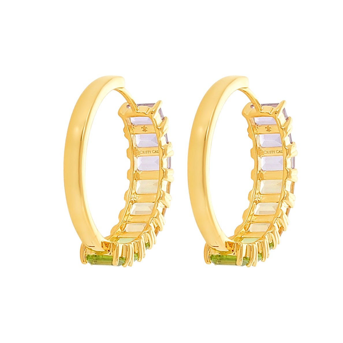 Cristy Cali Spring Carnival Semi-Precious Gemstone Hoop Earrings