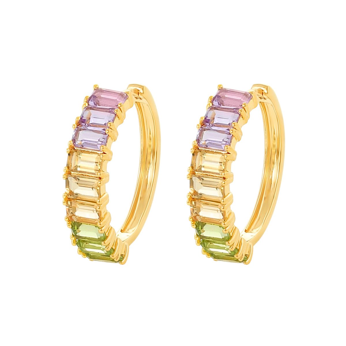 Cristy Cali Spring Carnival Semi-Precious Gemstone Hoop Earrings