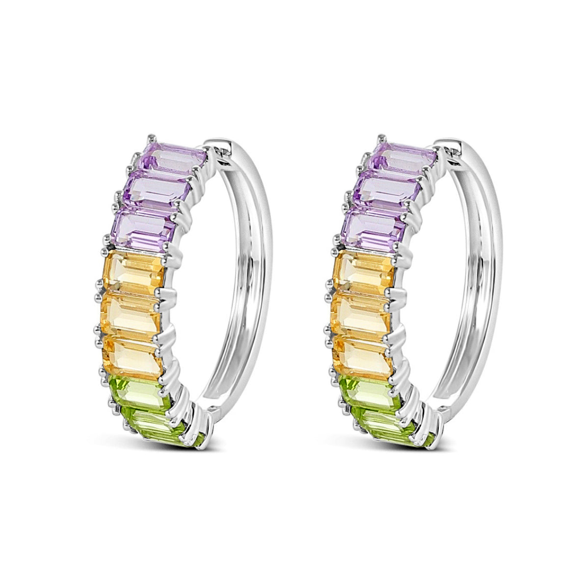 Cristy Cali Spring Carnival Semi-Precious Gemstone Hoop Earrings