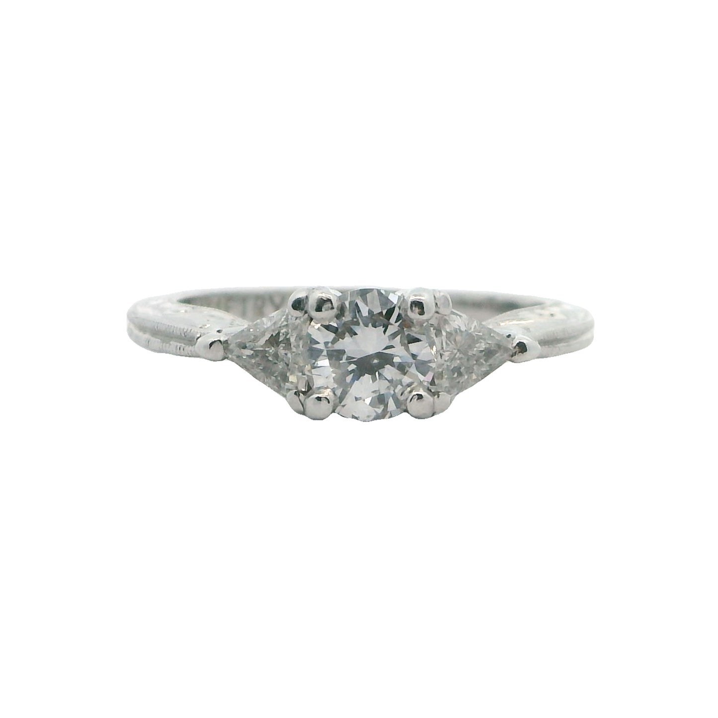 Tom Mathis Designs Fleur de Lis Platinum Diamond Engagement Ring