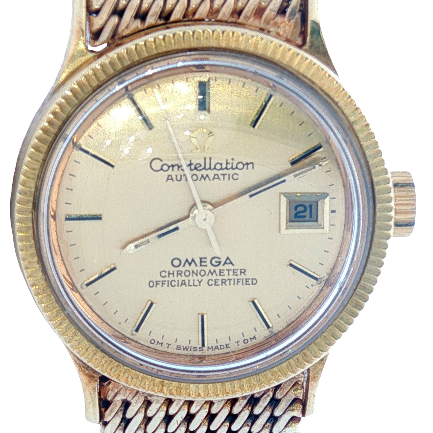 Vintage 18K Yellow Gold 24.43mm Omega Constellation Watch