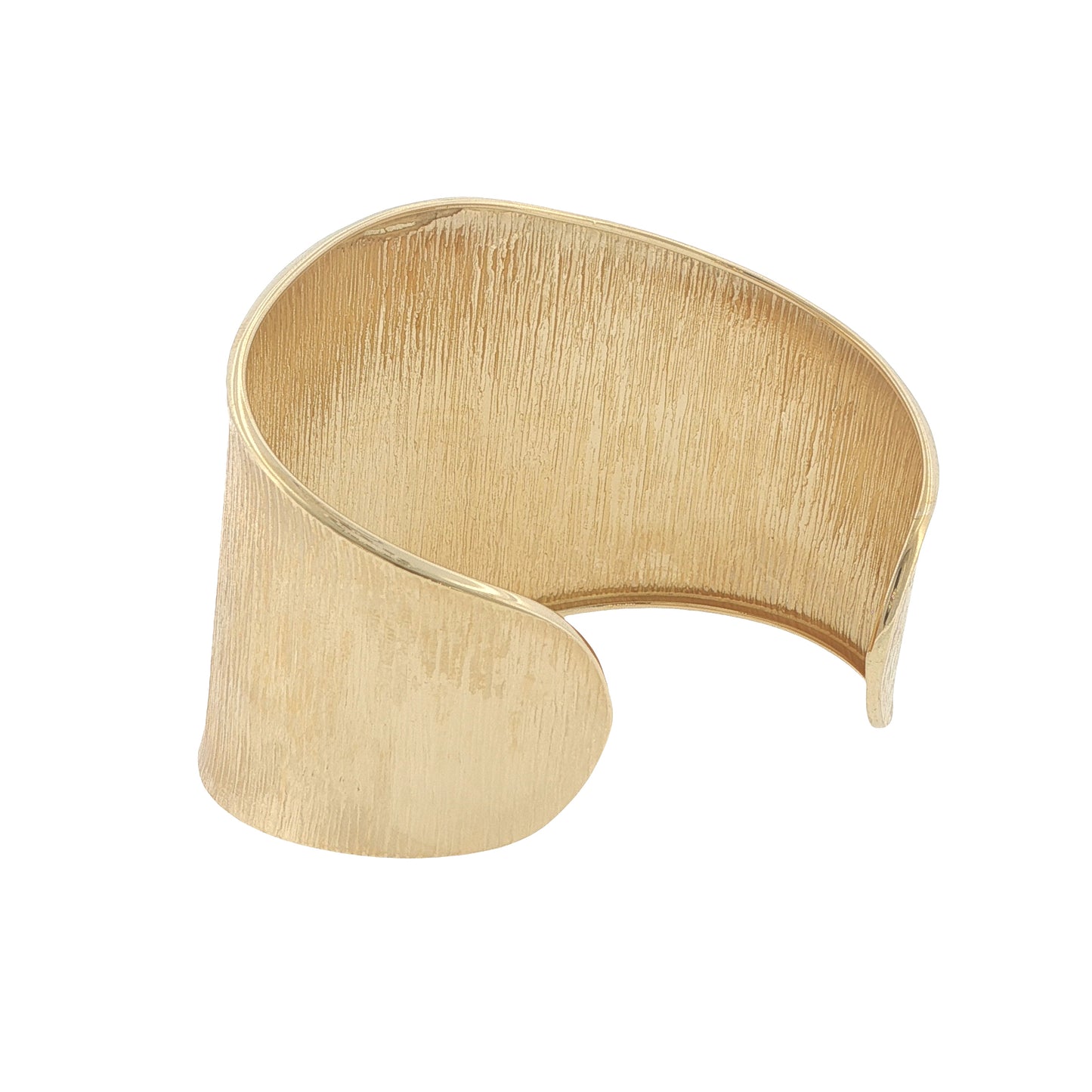 Estate 14K Yellow Gold Textured Cuff Bracelet