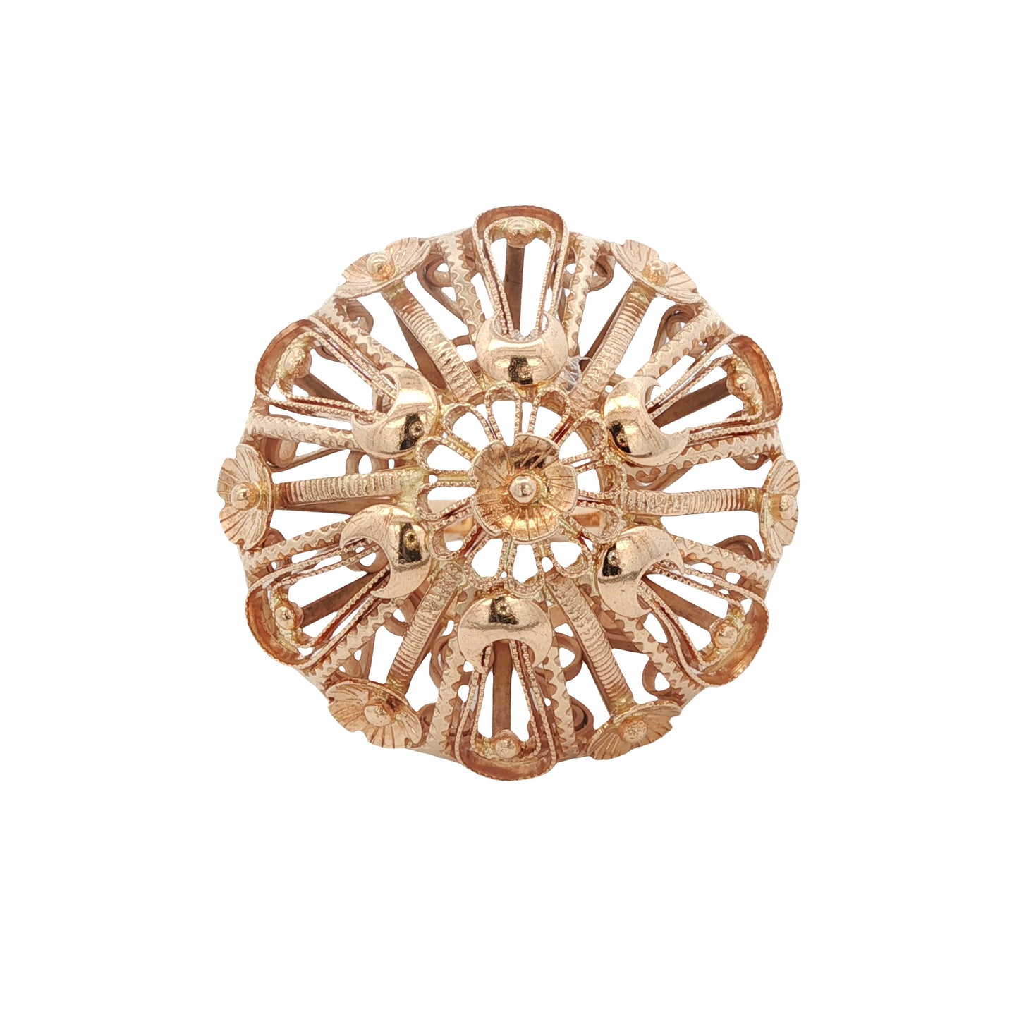 Vintage 14k Rose Gold Filigree Ring