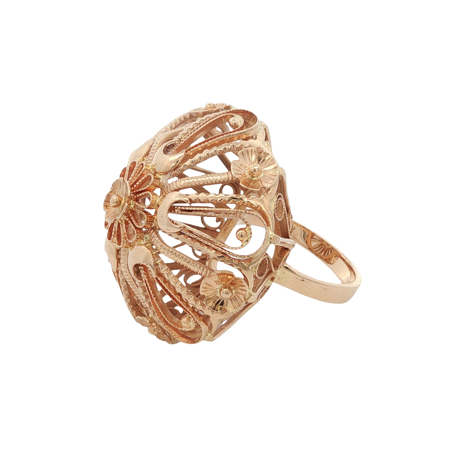 Vintage 14k Rose Gold Filigree Ring