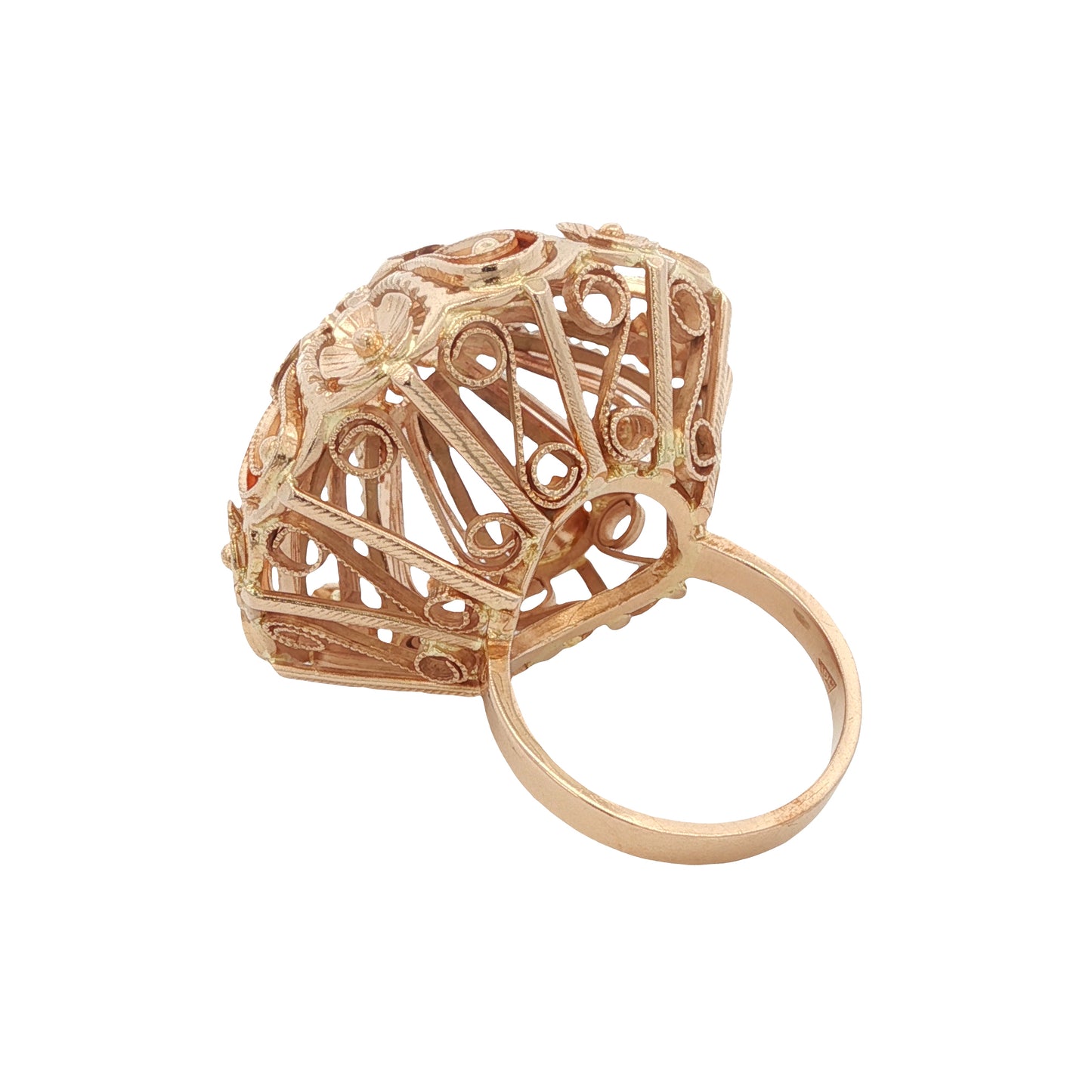Vintage 14k Rose Gold Filigree Ring