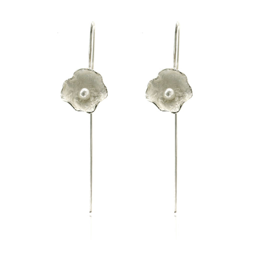 Mysterium Collection Sterling Petal & Pearl Earrings (Med)