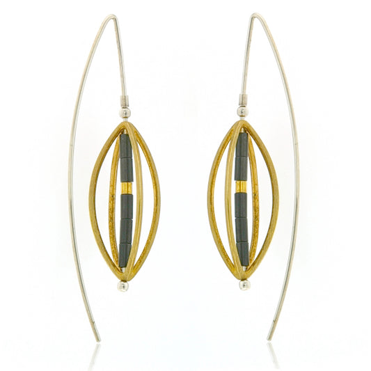 Mysterium Collection Sterling Silver Black & Gold Earrings