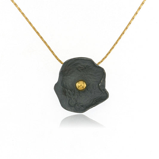Mysterium Collection Black & Gold Petal Necklace (Lg)