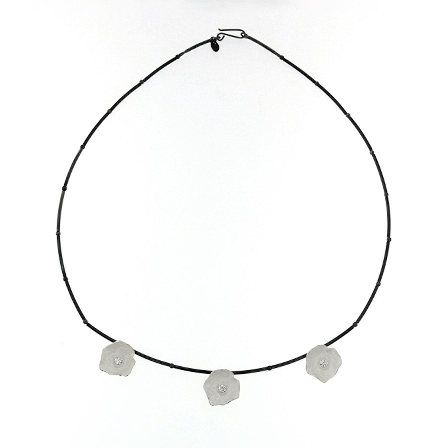 Mysterium Collection Oxidized Sterling Silver Petal Necklace