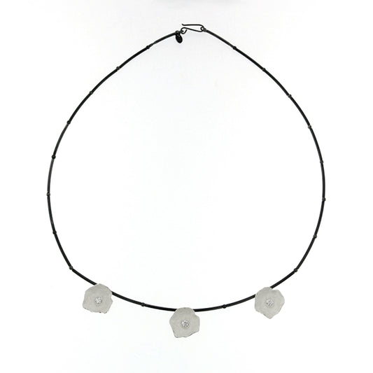 Mysterium Collection Oxidized Sterling Silver Petal Necklace