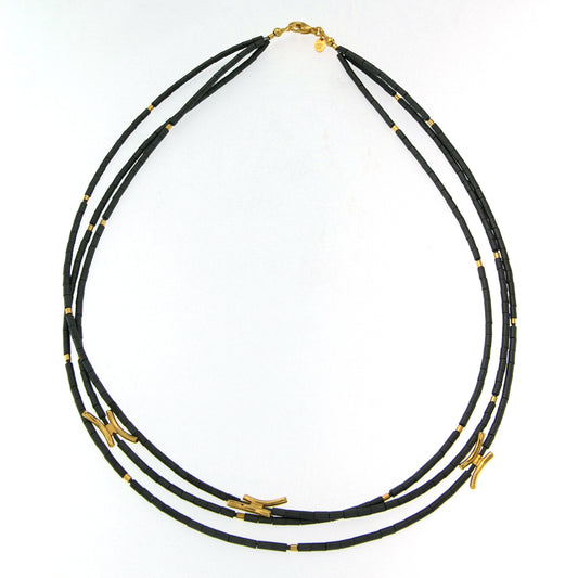 Mysterium Collection Black & Gold Hematite Necklace