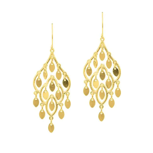 14K Yellow Gold Chandelier Drop Earrings