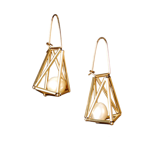 Emilie Pritchard Collection Geometric Pearl Earrings