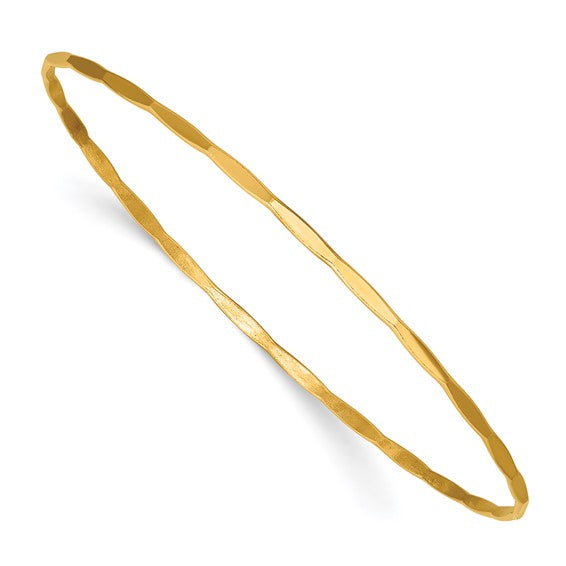 14KGF Hammered Stacking Bangle Bracelet