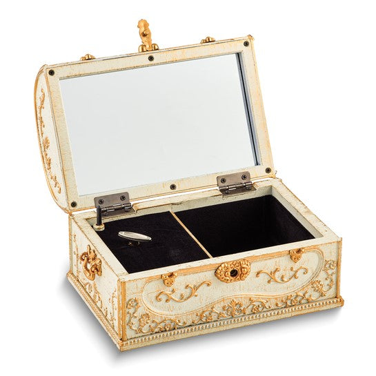 Antiqued Mirrored Musical Jewelry Chest