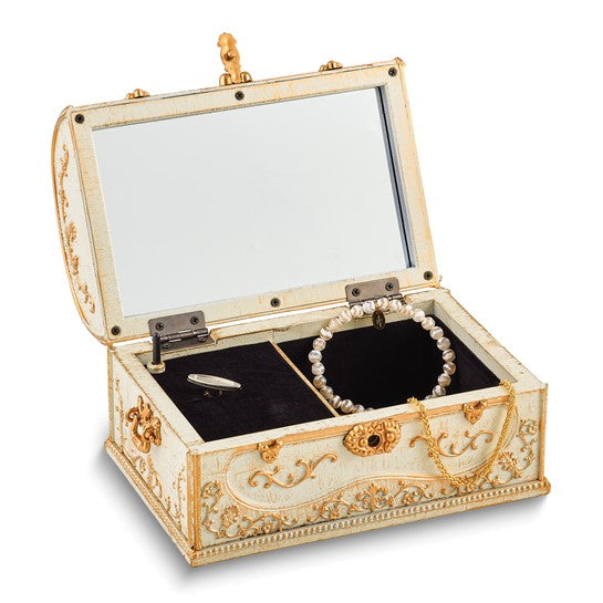 Antiqued Mirrored Musical Jewelry Chest