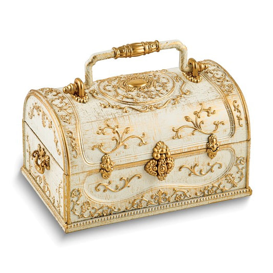 Antiqued Mirrored Musical Jewelry Chest