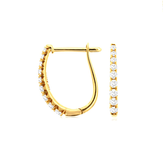 14K Yellow Gold 0.25ctw Diamond Hoop Earrings