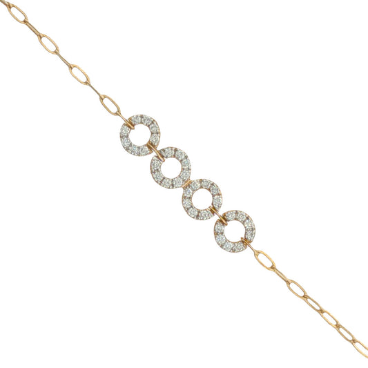 14K Gold Diamond Paperclip Bracelet