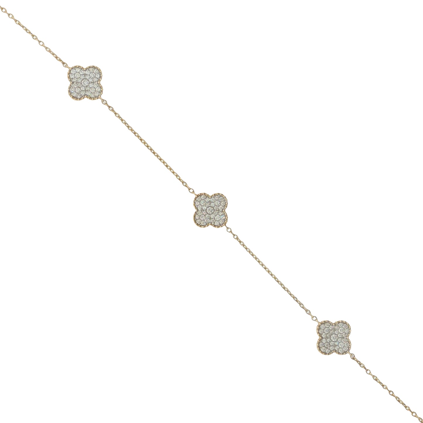 14K Gold Diamond Quatrefoil Bracelet