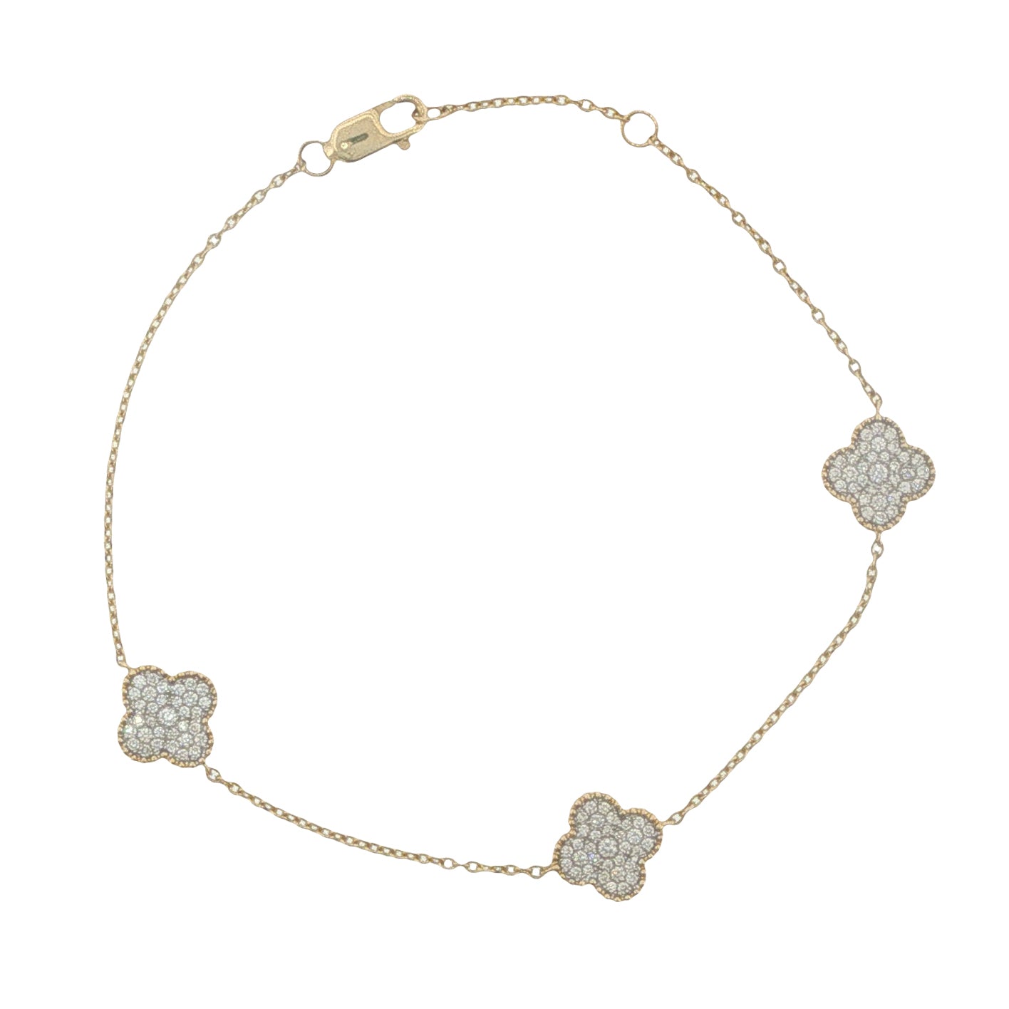 14K Gold Diamond Quatrefoil Bracelet