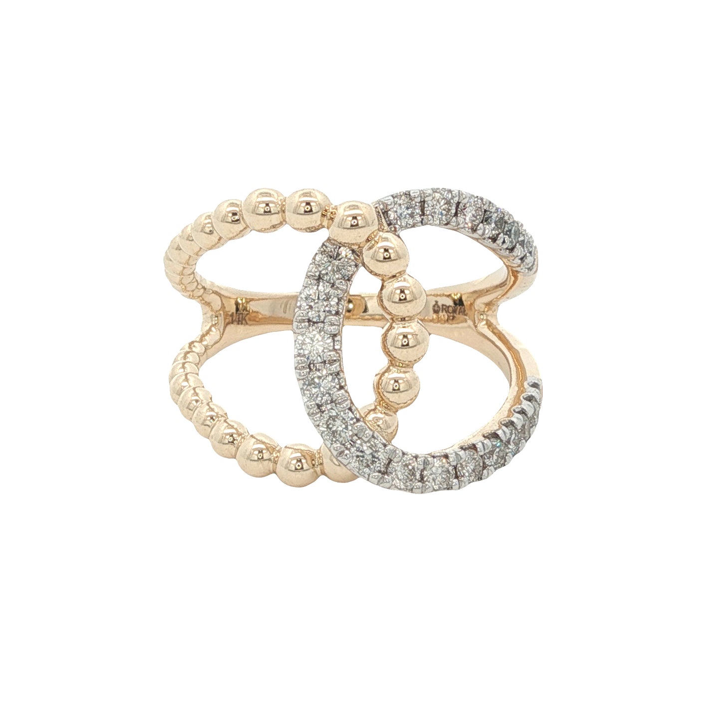 14K Yellow & White Gold 0.50CT Diamond Ring