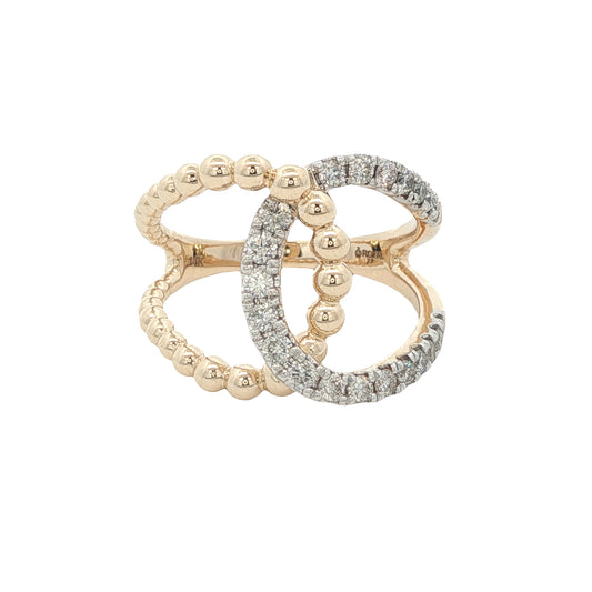 14K Yellow & White Gold 0.50CT Diamond Ring