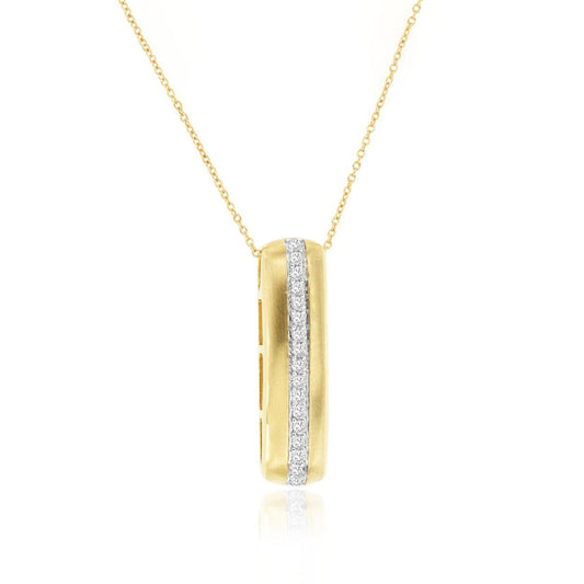 14K Yellow Gold Diamond Bar Pendant