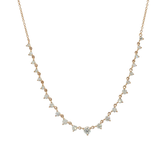 14K Yellow Gold Graduated Diamond Necklace