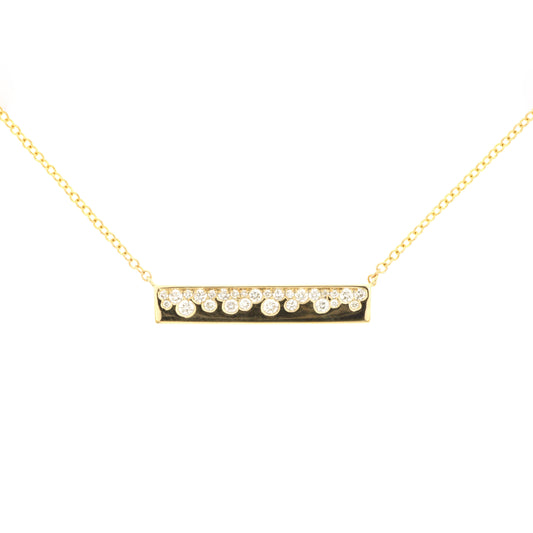 14K Yellow Gold Diamond Bar Pendant
