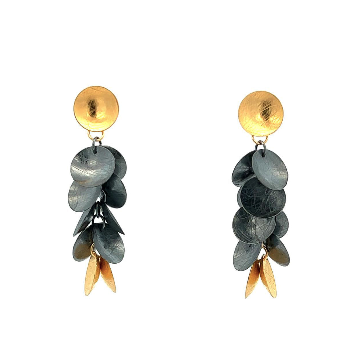 Mysterium Collection Black & Gold Disc Earrings